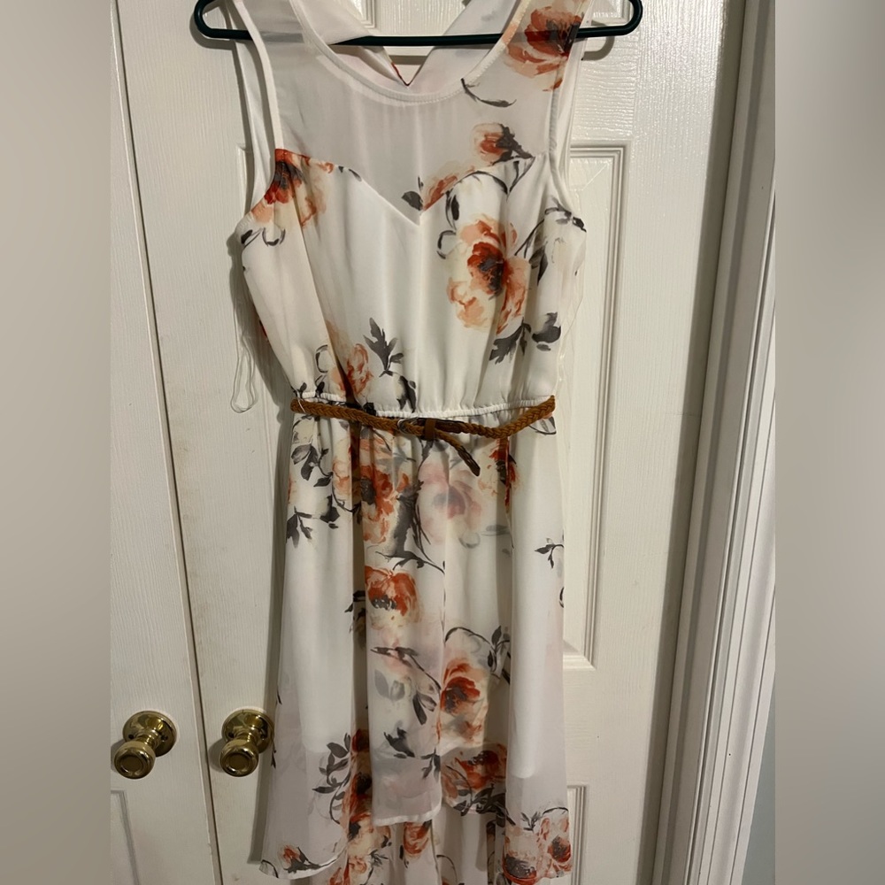Cute high low dress with flowers